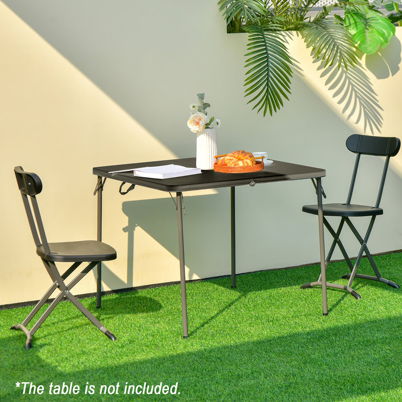 Costway Plastic Stackable Folding Chair Set of 2 Wayfair